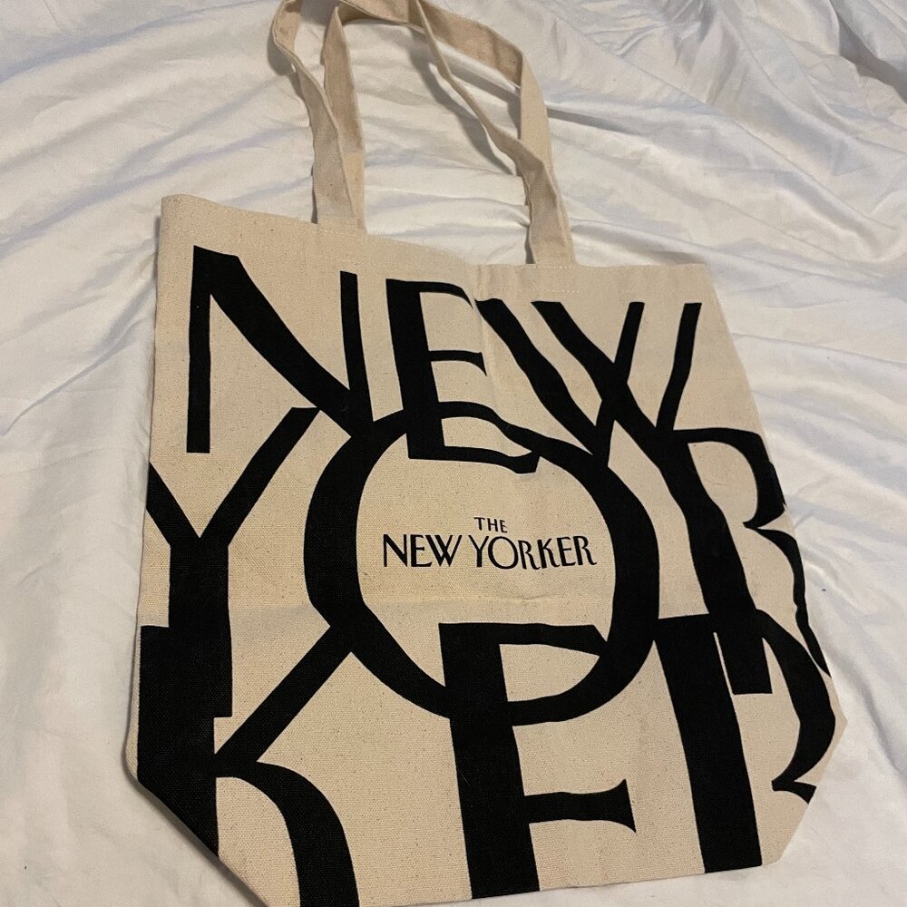 The New Yorker Magazine Bag Classic Cotton Canvas Tote Handle Shoulder NEW